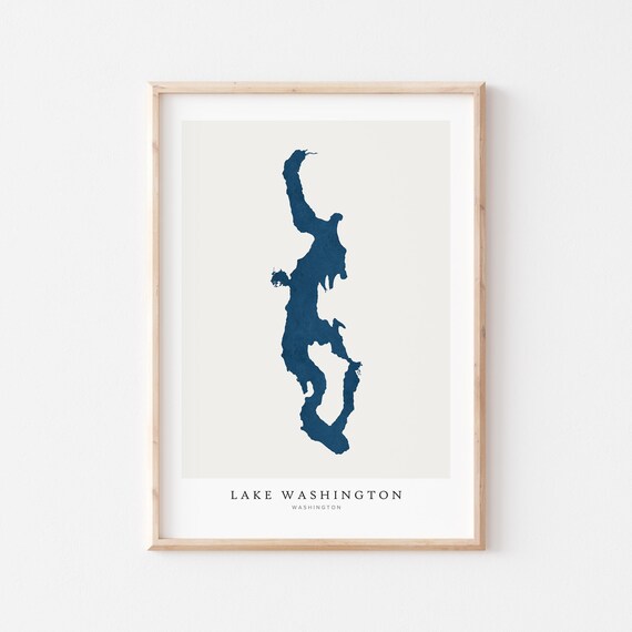 Lake Washington Print Poster Art Wall House Map Gift