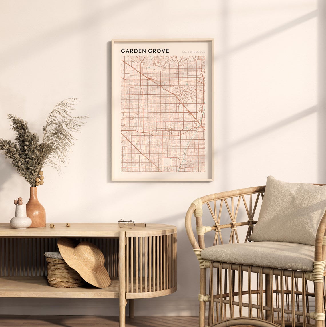 Garden Grove Map Poster Garden Grove Print Garden Grove Poster Garden Grove Wall Art California Travel Gift Farmhouse Wall Decor - Image 2