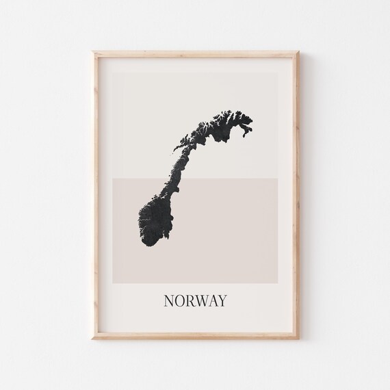 Norway Map Poster Print Minimalist Boho Wall Art Decor For Home Or Gift