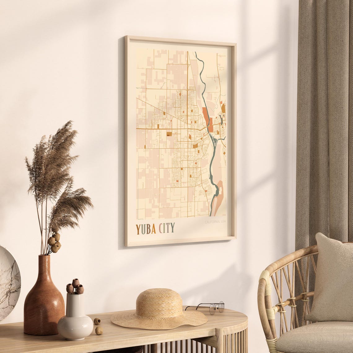 Yuba City Map Poster Yuba City Print Yuba City Poster Yuba City Wall Art California Travel Gift Boho Wall Art Christmas Gift - Image 3