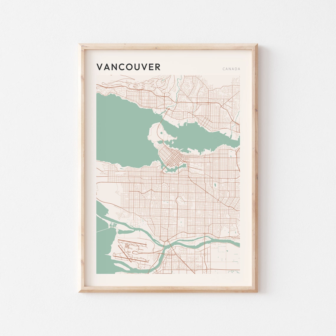 Vancouver Canada Minimalist Street Map City Art Poster Home Decor