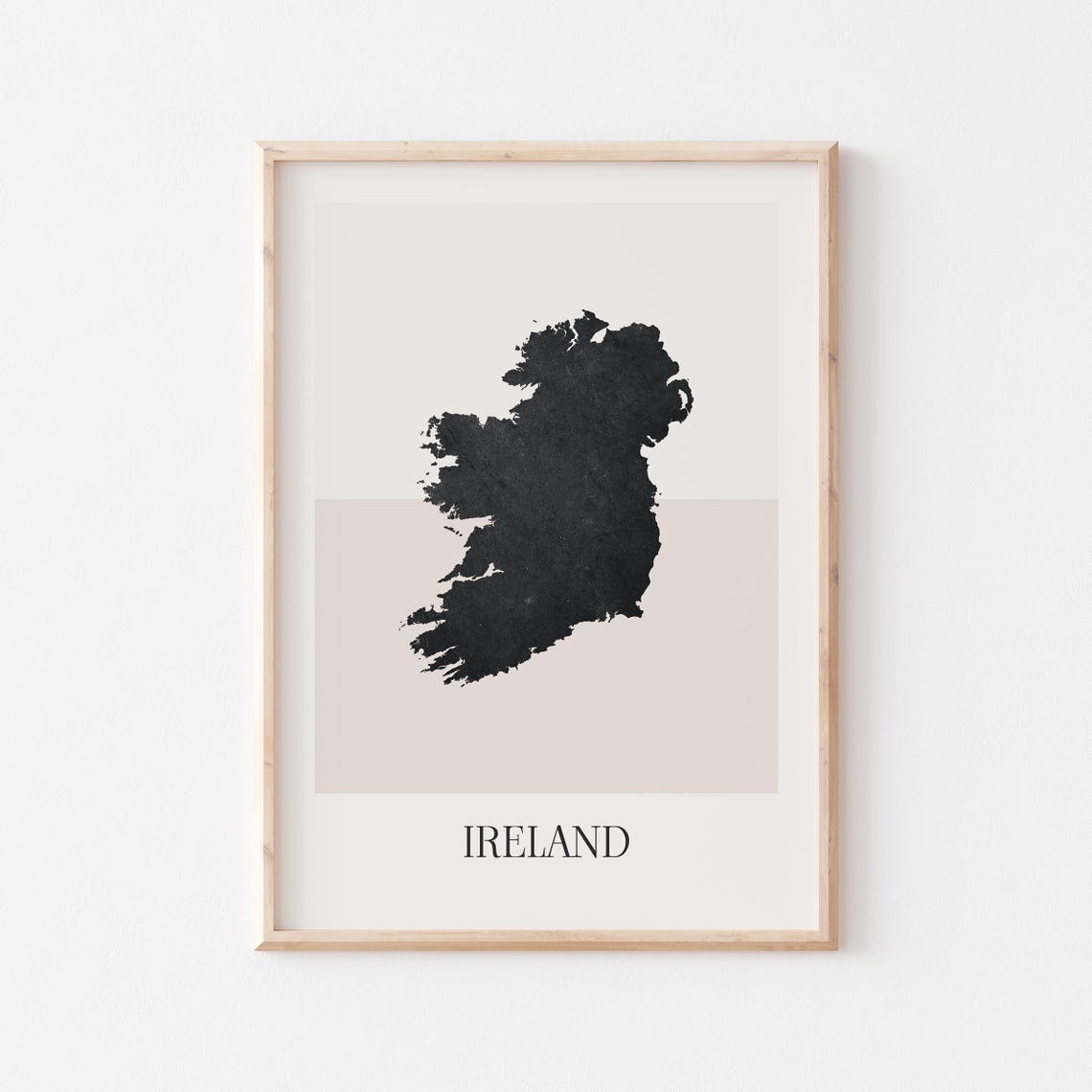 Ireland Country Map Black Silhouette Minimalist Boho Style Poster