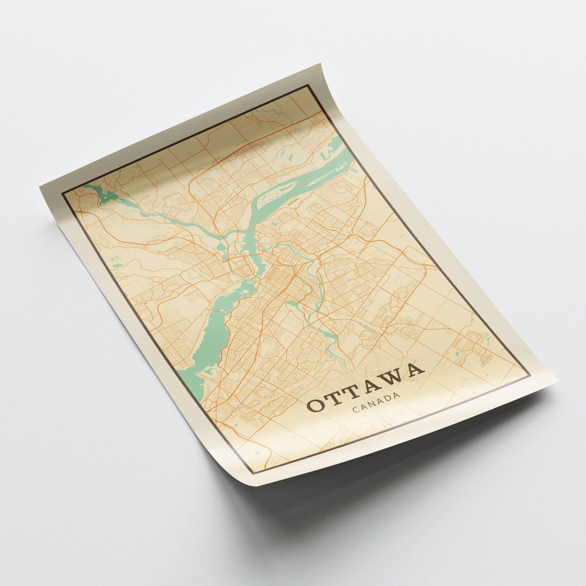 Ottawa Canada Vintage Street Map City Art Poster Home Decor Gift - Image 2