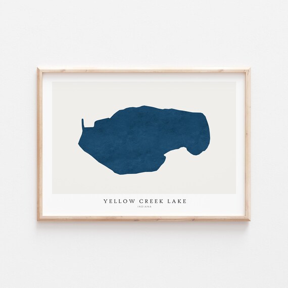 Yellow Creek Lake Print Poster Art Wall Map Indiana