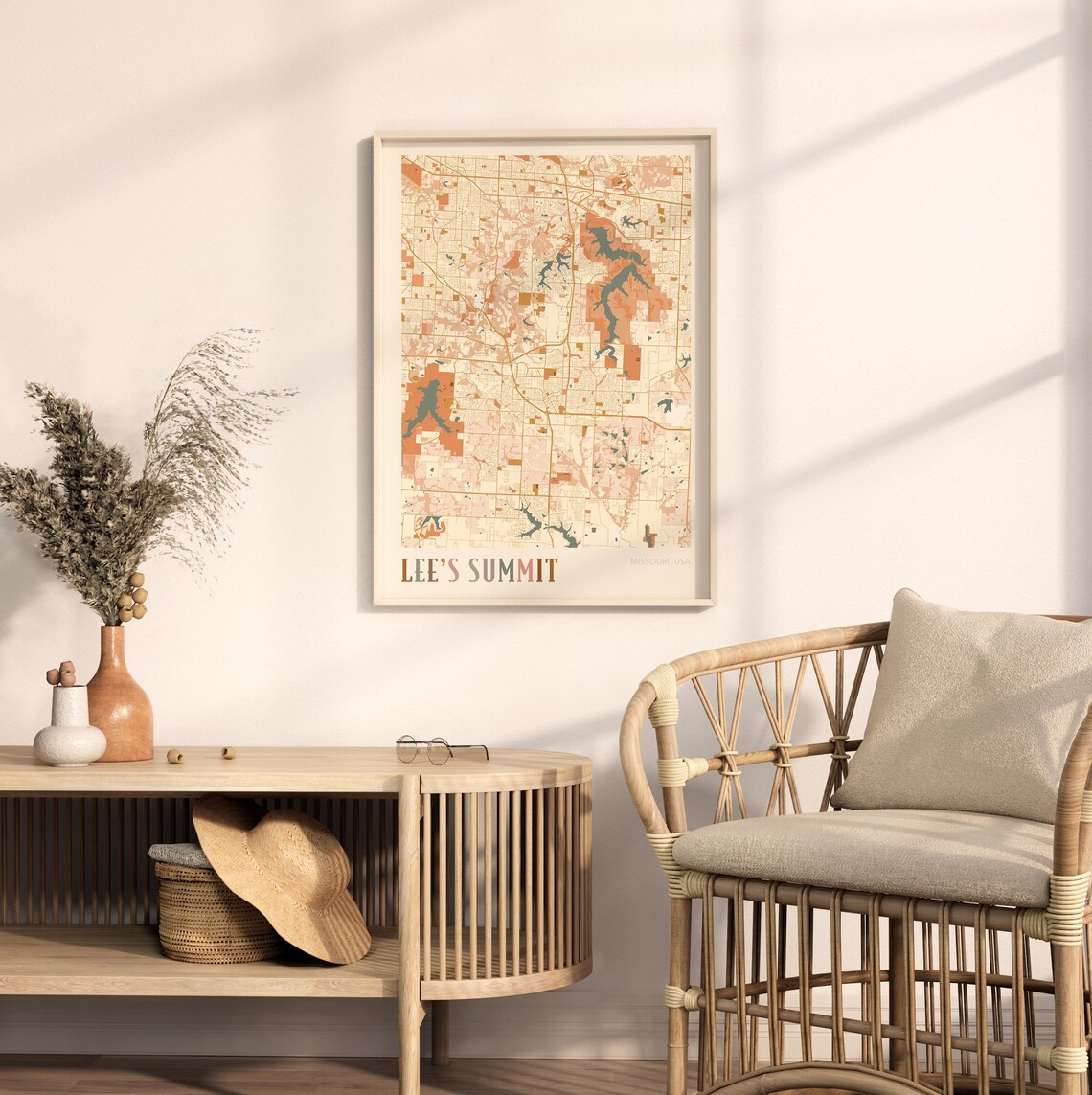 Lee's Summit Missouri Street Map Poster with Colorful Multicolor Typography - Image 2