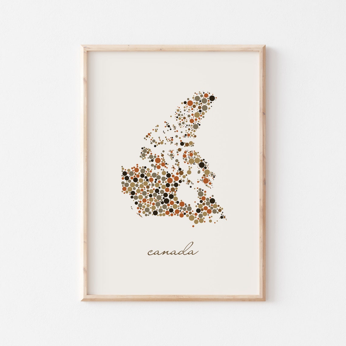 Canada Country Dotted Bubble Map Poster Modern Travel Gift Artwork - Image 2