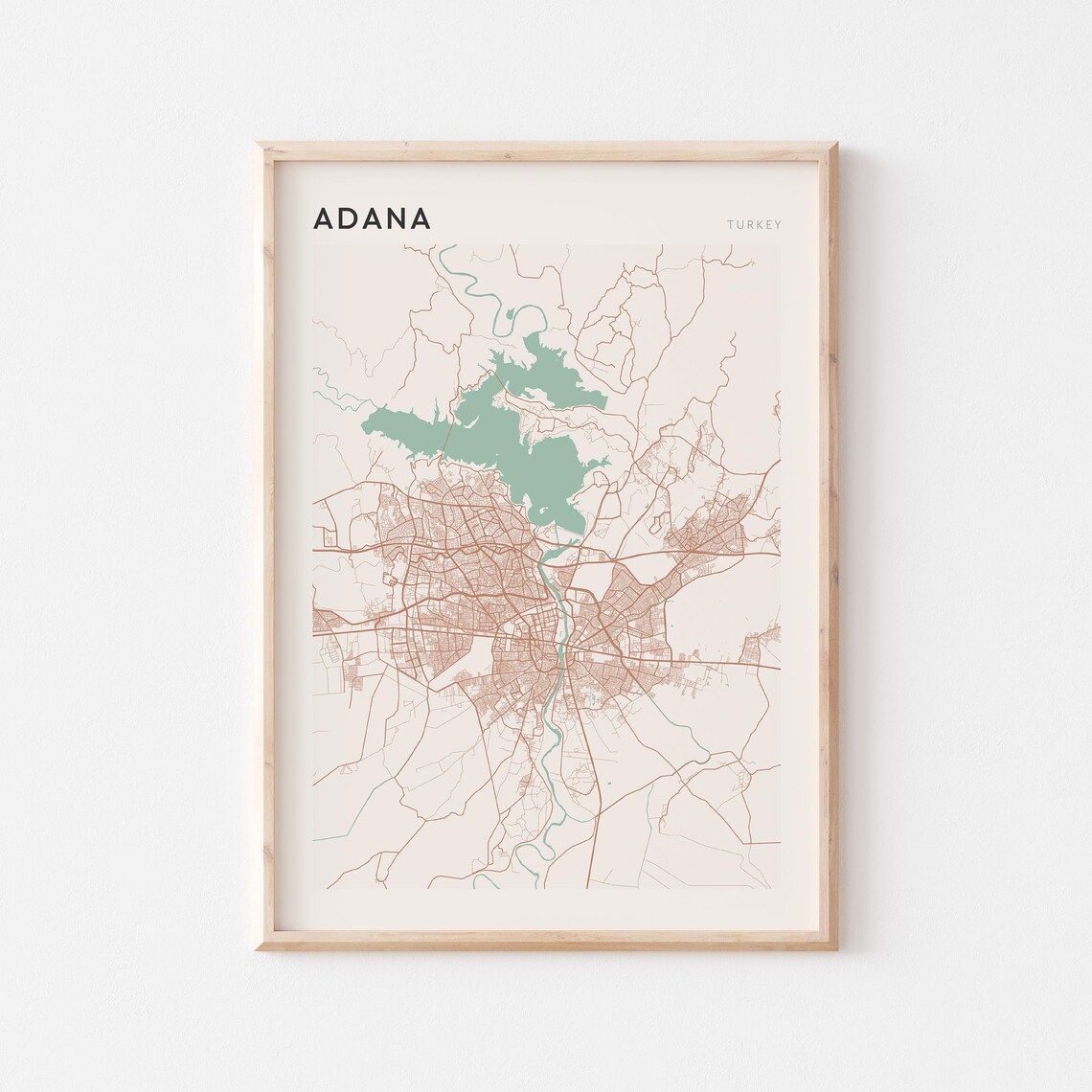 Adana Map Poster Print Wall Art Turkey Travel Gift Minimalist