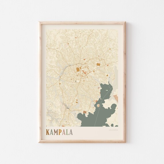 Kampala Map Poster Print Wall Art Uganda Africa Travel Gift Boho Decor