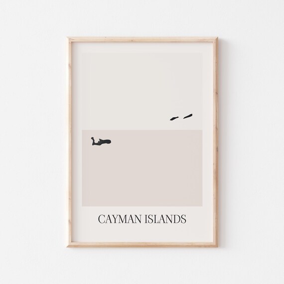 Cayman Islands Caribbean Map Silhouette Minimalist Art Poster
