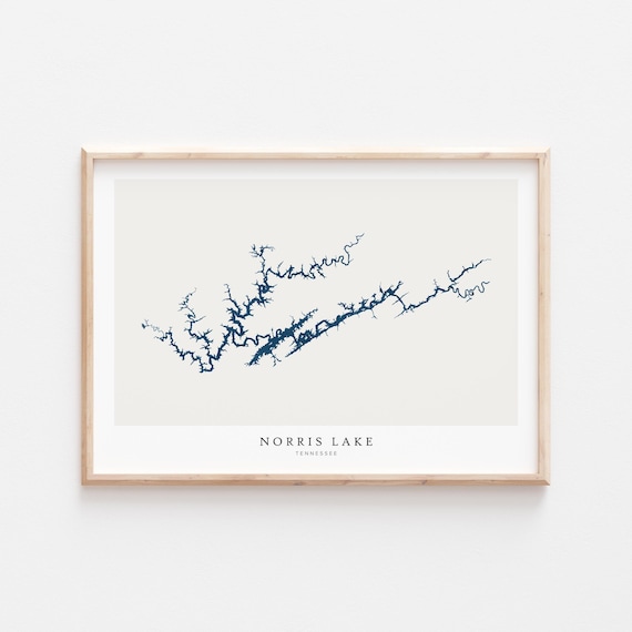 Norris Lake Print Poster Art Wall Map House Tennessee