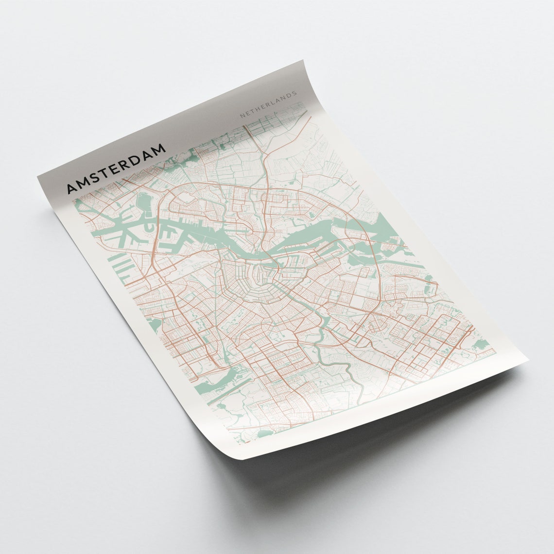 Amsterdam Netherlands Minimalist City Street Map Art Poster Home Decor - Image 2