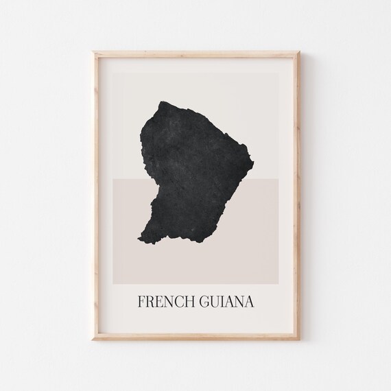 French Guiana Map Poster Print Minimalist Boho Wall Art Decor For Home Or Gift