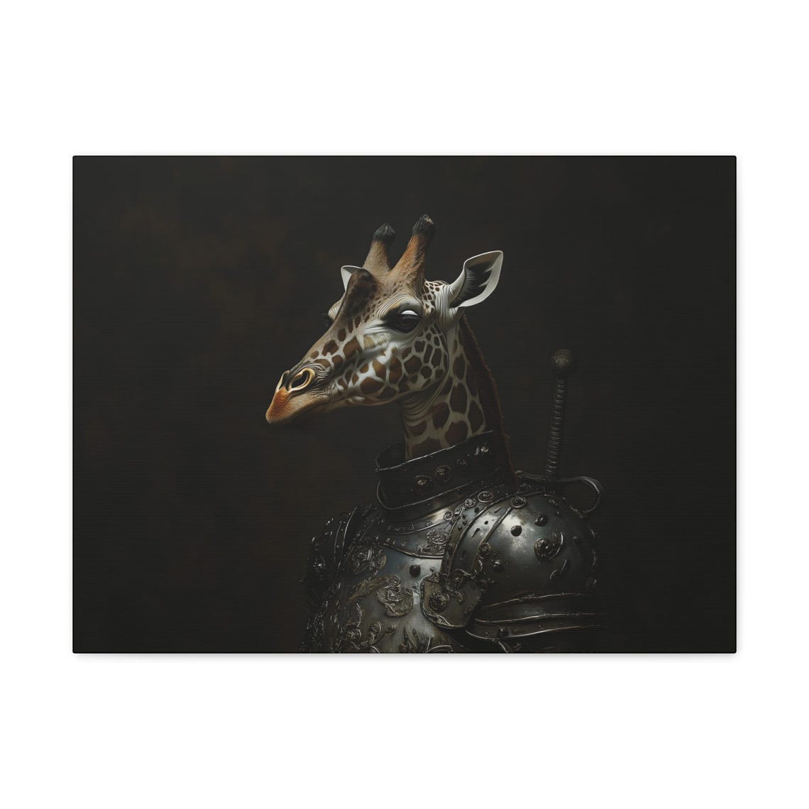 Maximalist Eclectic Medieval Giraffe Knight Print Bold Altered Animal Portrait Fantasy Fun Colorful Renaissance Rustic Art - Image 3