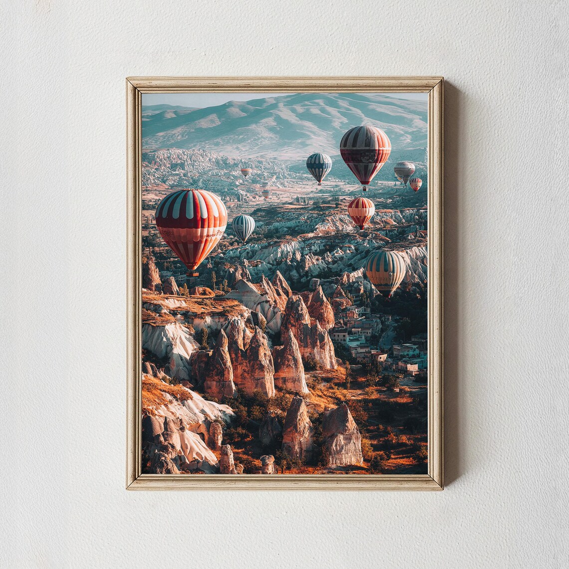 Cappadocia Hot Air Balloons Fairy Chimneys Valley Photo Travel Poster