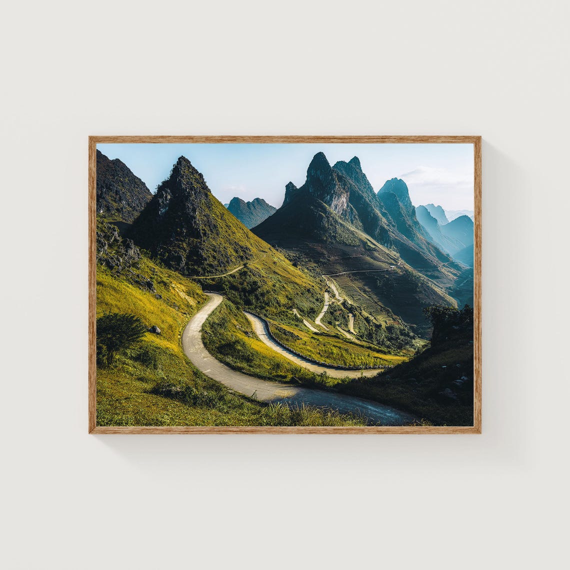 Ha Giang Vietnam Mountain Road Switchbacks Dramatic Landscape Poster