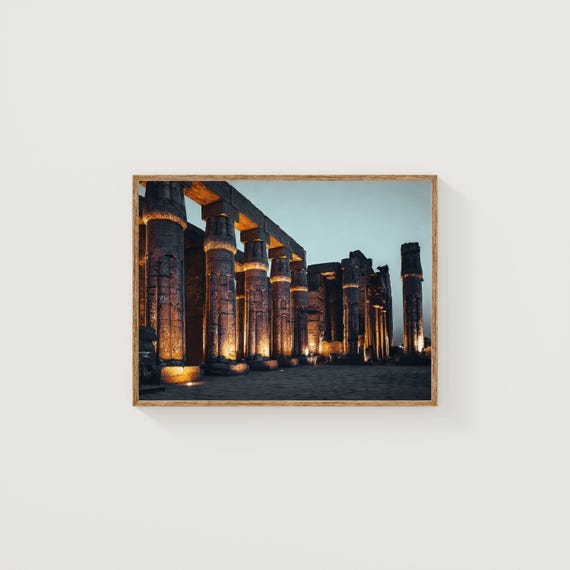 Luxor Temple Print Ancient Egypt Columns Night Photography
