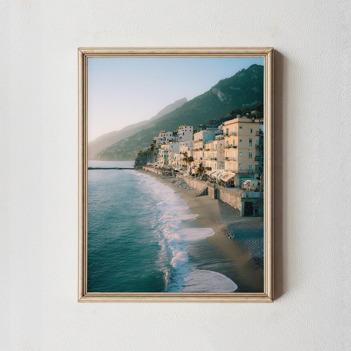 Amalfi Coast Italy Sunrise Seaside Town Mediterranean Beach Poster
