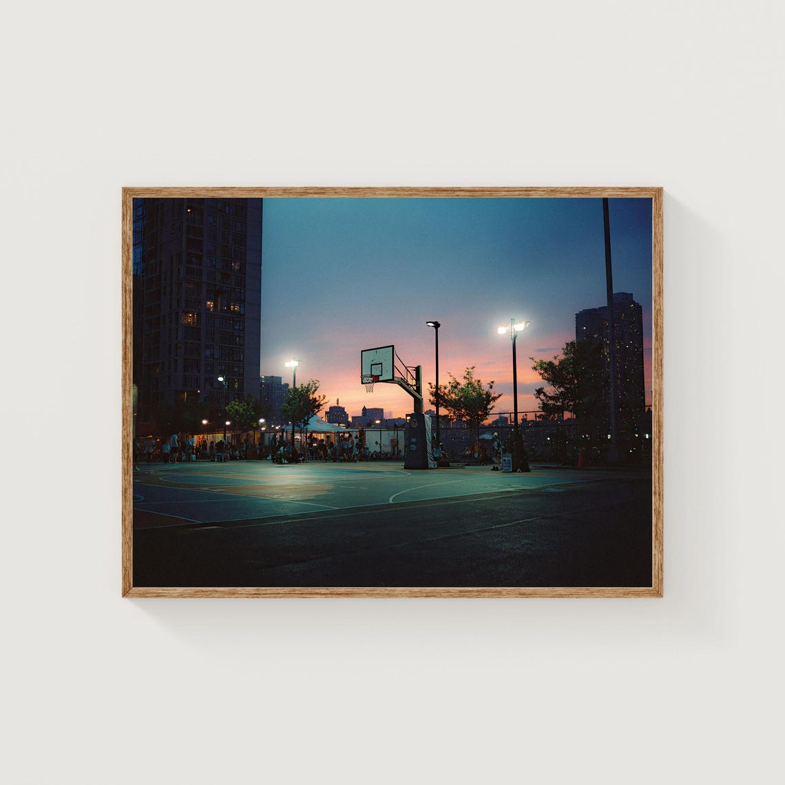 City Basketball Sunset 35mm Film Urban Photography Street Sports Wall Art Fine Print