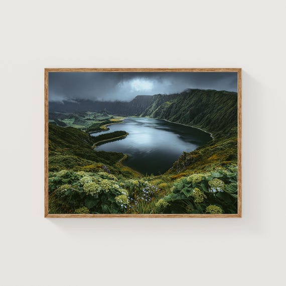 Azores Lake Photography Print Sete Cidades Emerald Crater