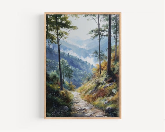 Appalachian Trail Watercolor Painting Print Appalachia Nature Poster Or Canvas Usa Hiking Wall Art Gift Wilderness Decor