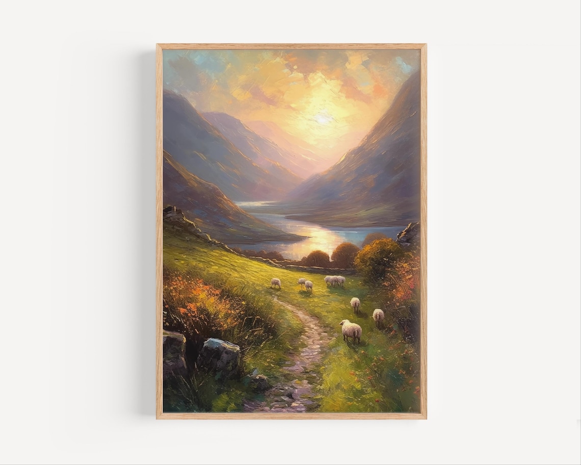 Buttermere, Lake District Oil Painting Travel Poster
