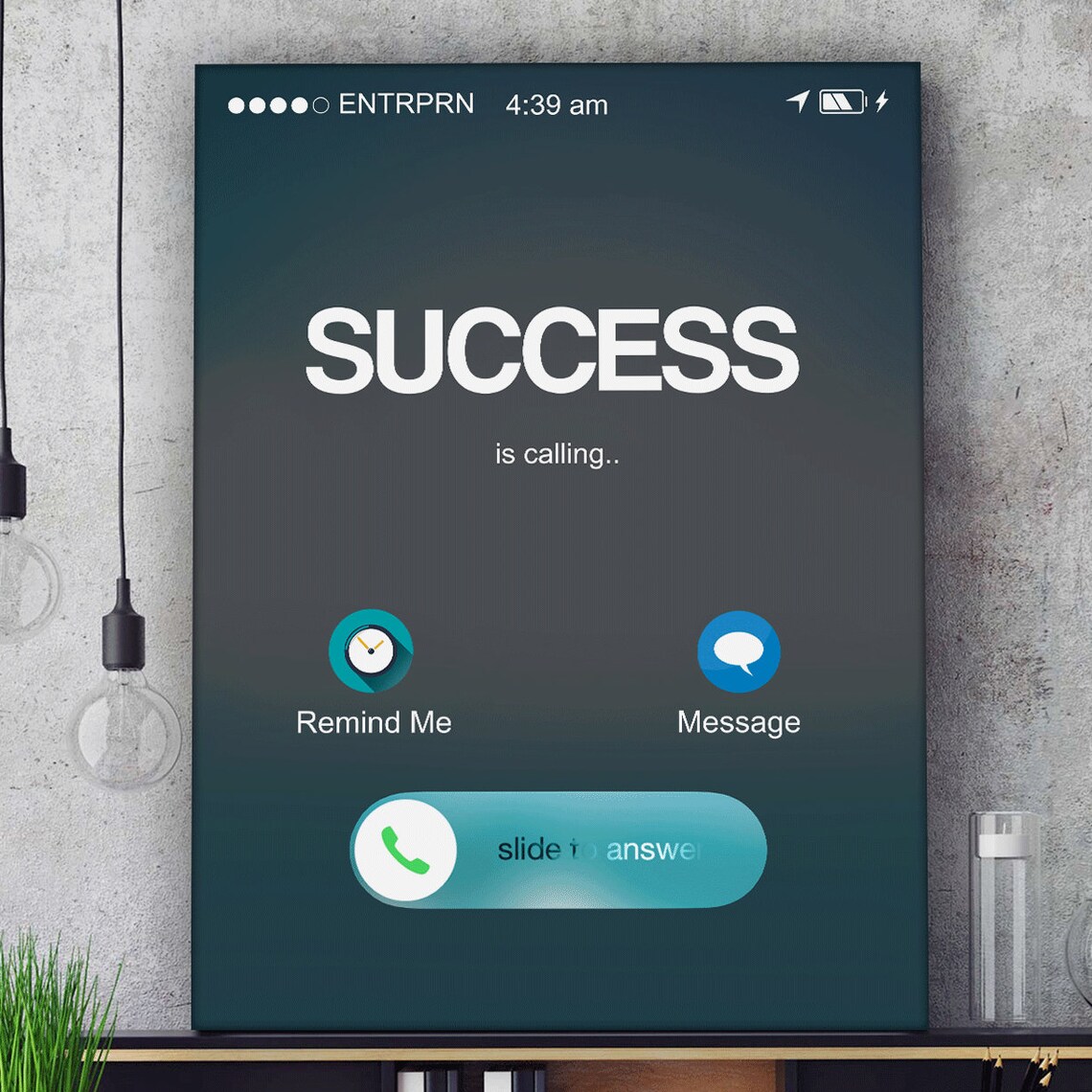 Unlock Entrepreneur Success Motivational Quote Art Print