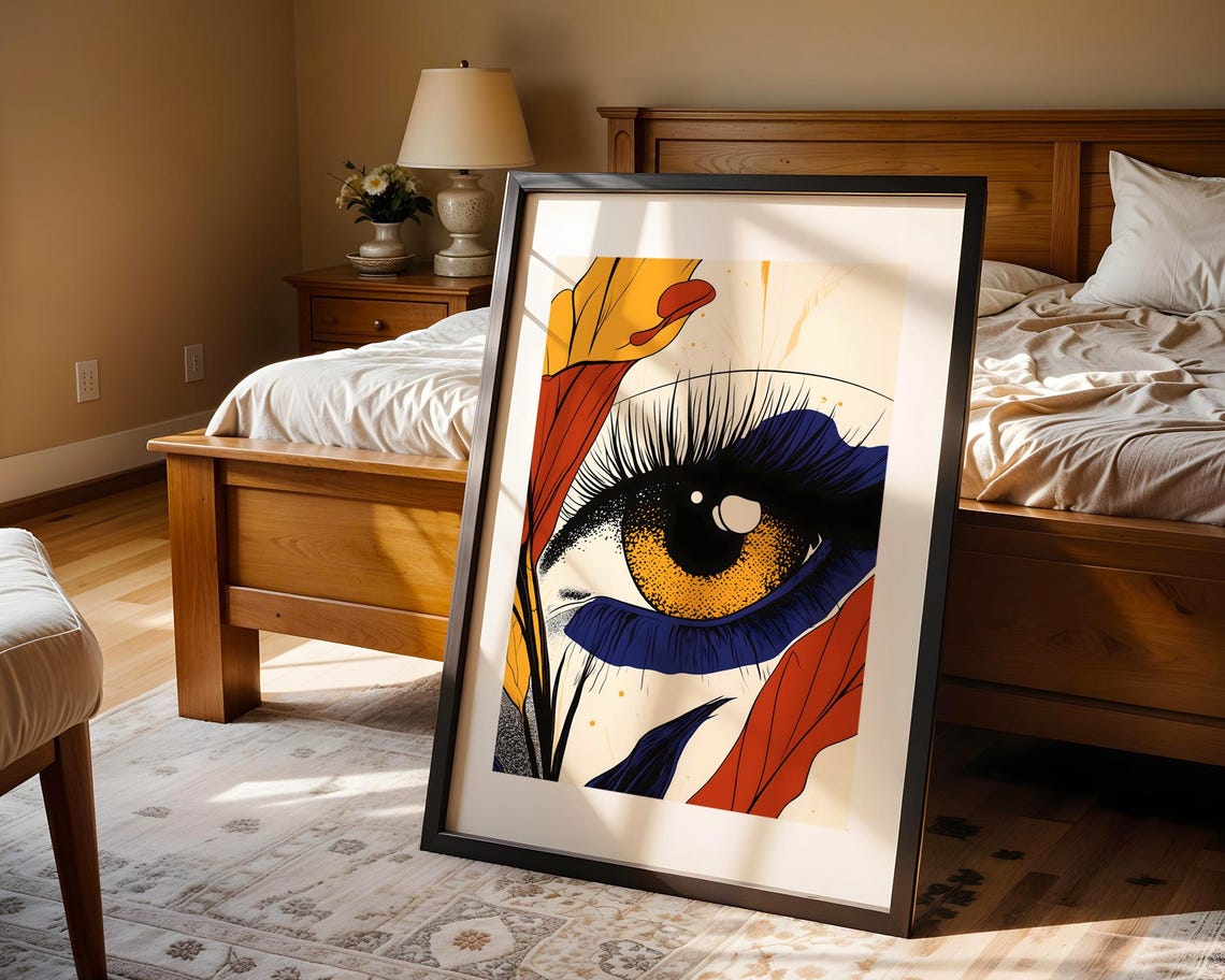 Striking Pop Art Eye Poster with Golden Iris and Bold Abstract Colors - Image 4
