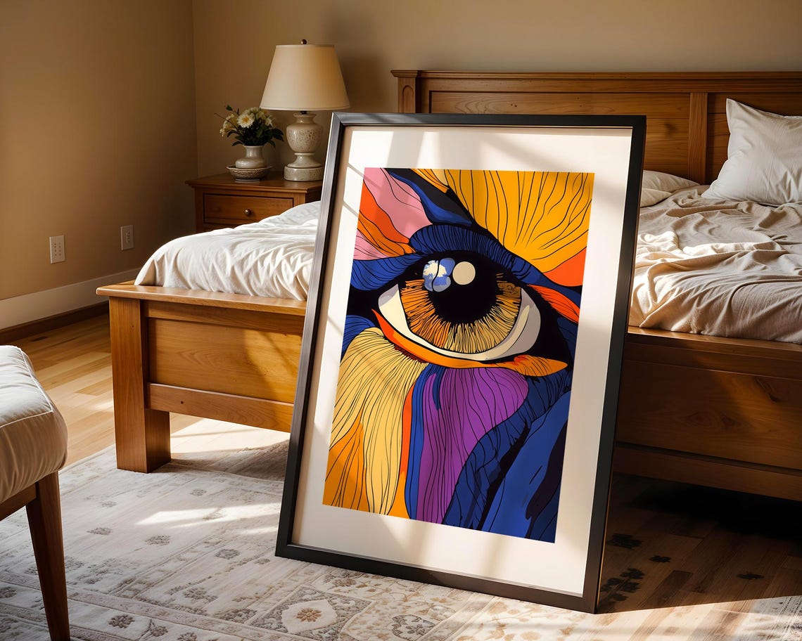 Pop Art Eye Close Up Bold Rainbow Colors Statement Art Print - Image 4