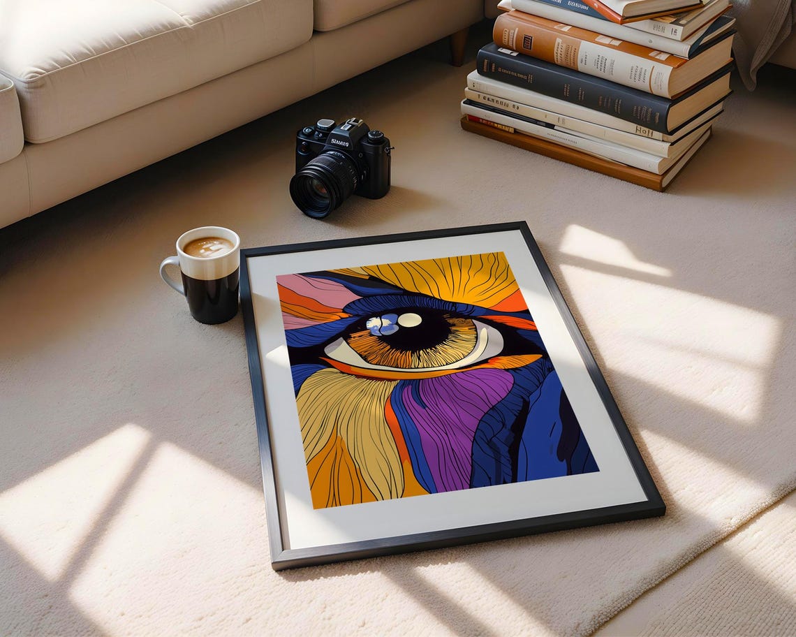 Pop Art Eye Close Up Bold Rainbow Colors Statement Art Print - Image 5