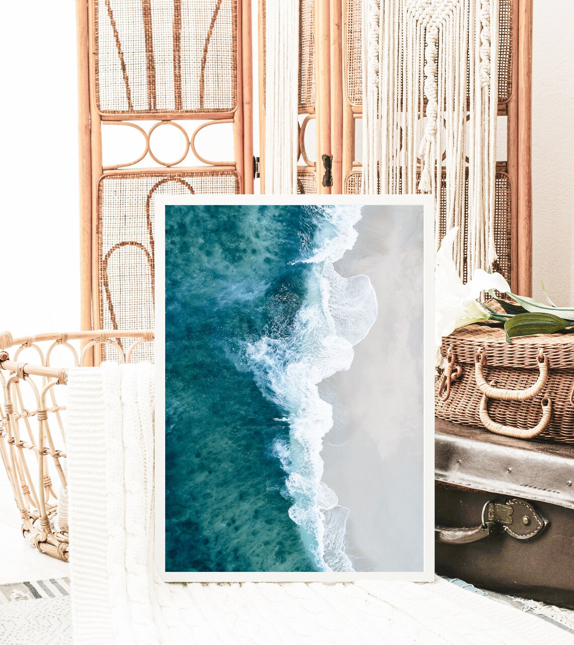 Aerial Ocean Print Art, Coastal Beach Wall Art - Image 3