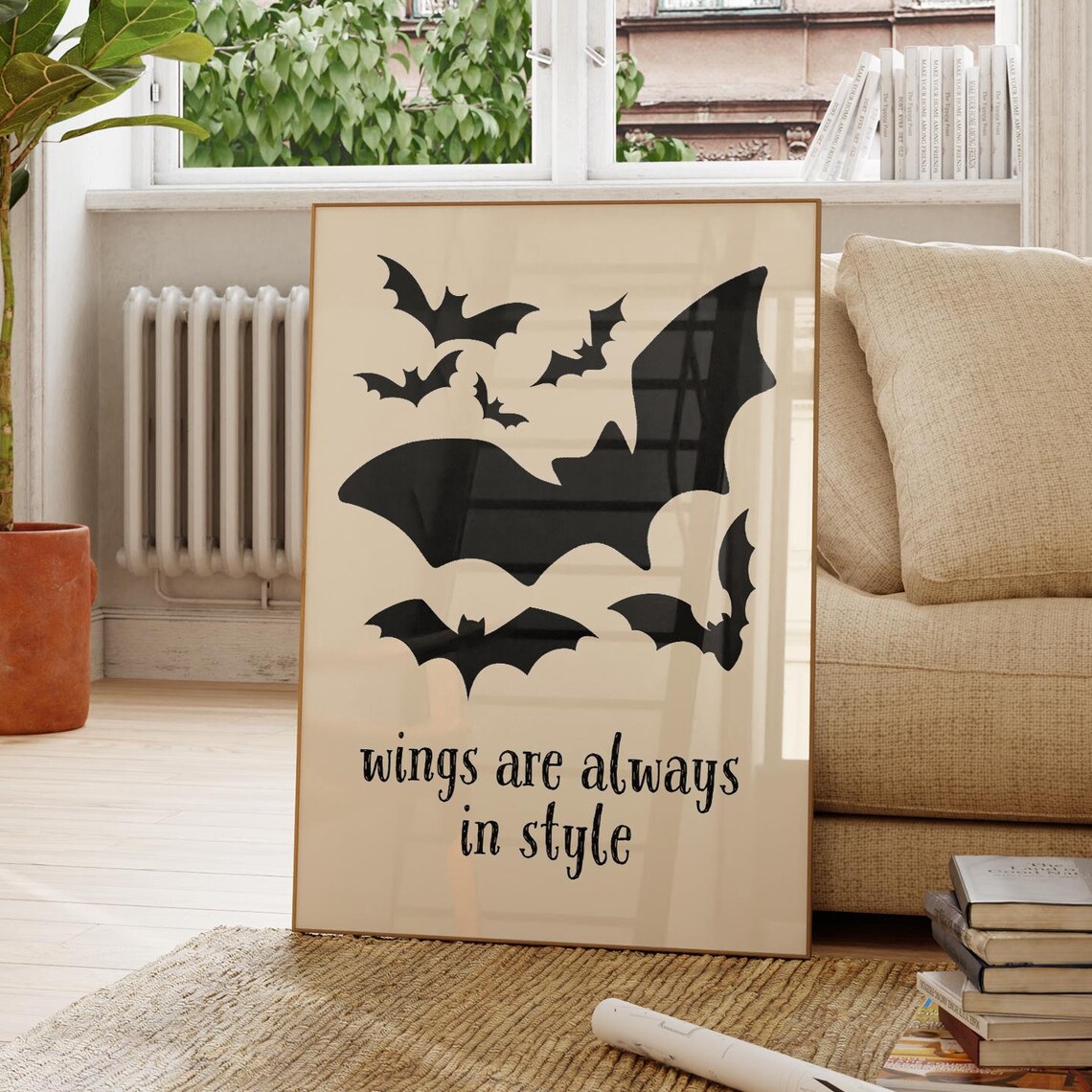 Wings Are Always In Style Bat Silhouette Halloween Wall Poster