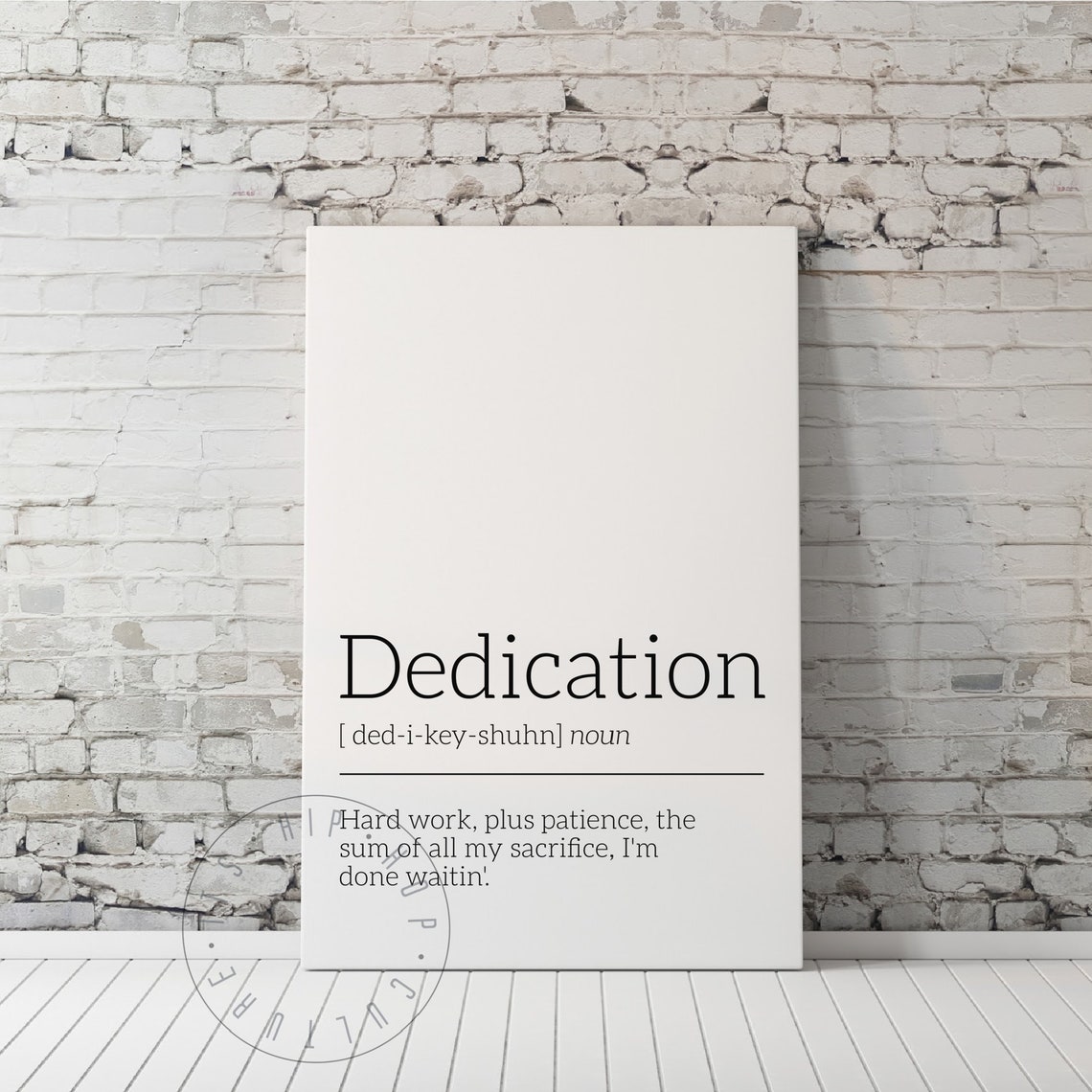 Dedication Lyric Definition Hard Work Plus Patience Wall Art