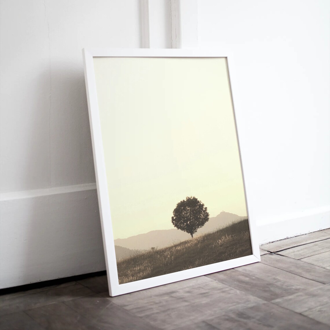 Tree Sunset Tree On Hill Landscape Scenery Home Decor Wall Art Peaceful - Image 4