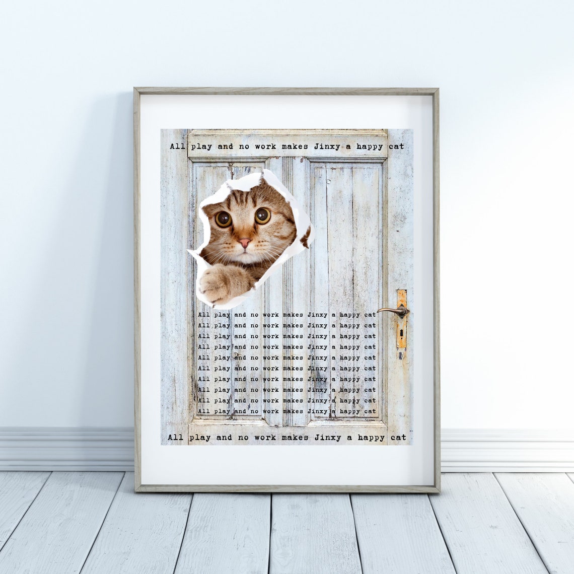 Funny Cat Jinxy Breaking Through Door Play on The Shining Poster