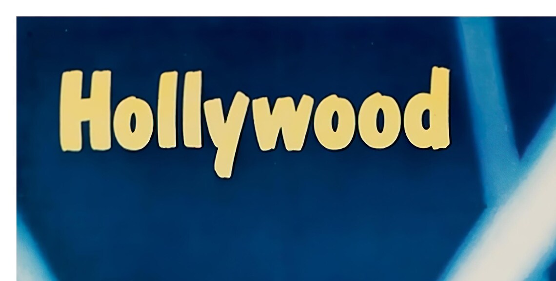 Hollywood Premiere Night Western Air Lines Vintage Travel Poster - Image 2