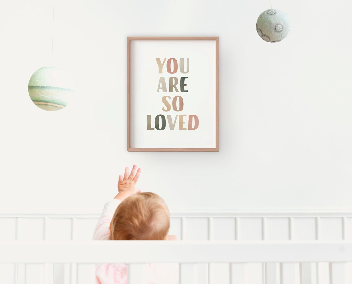 You Are So Loved Neutral Playroom Sign, Boho Print - Image 4