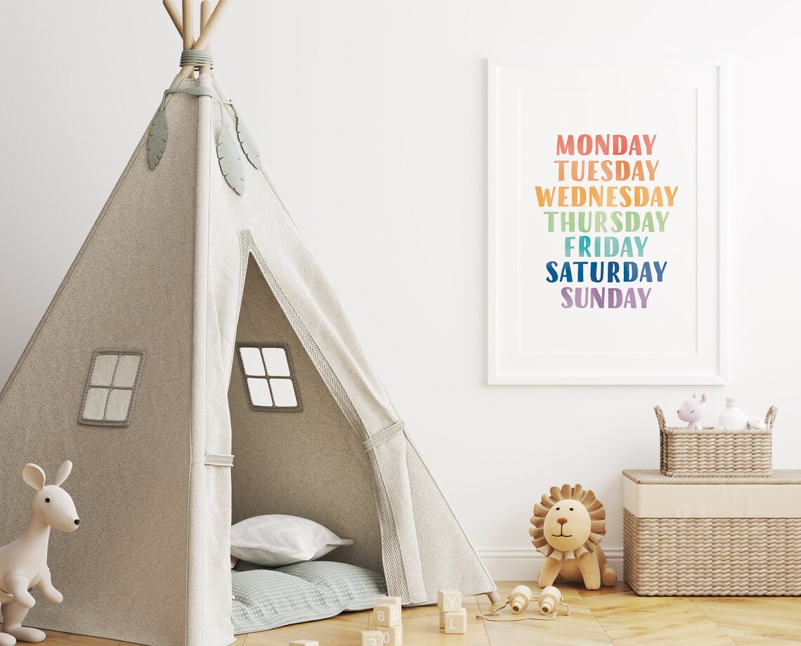 Rainbow Days of the Week Educational Poster - Image 2