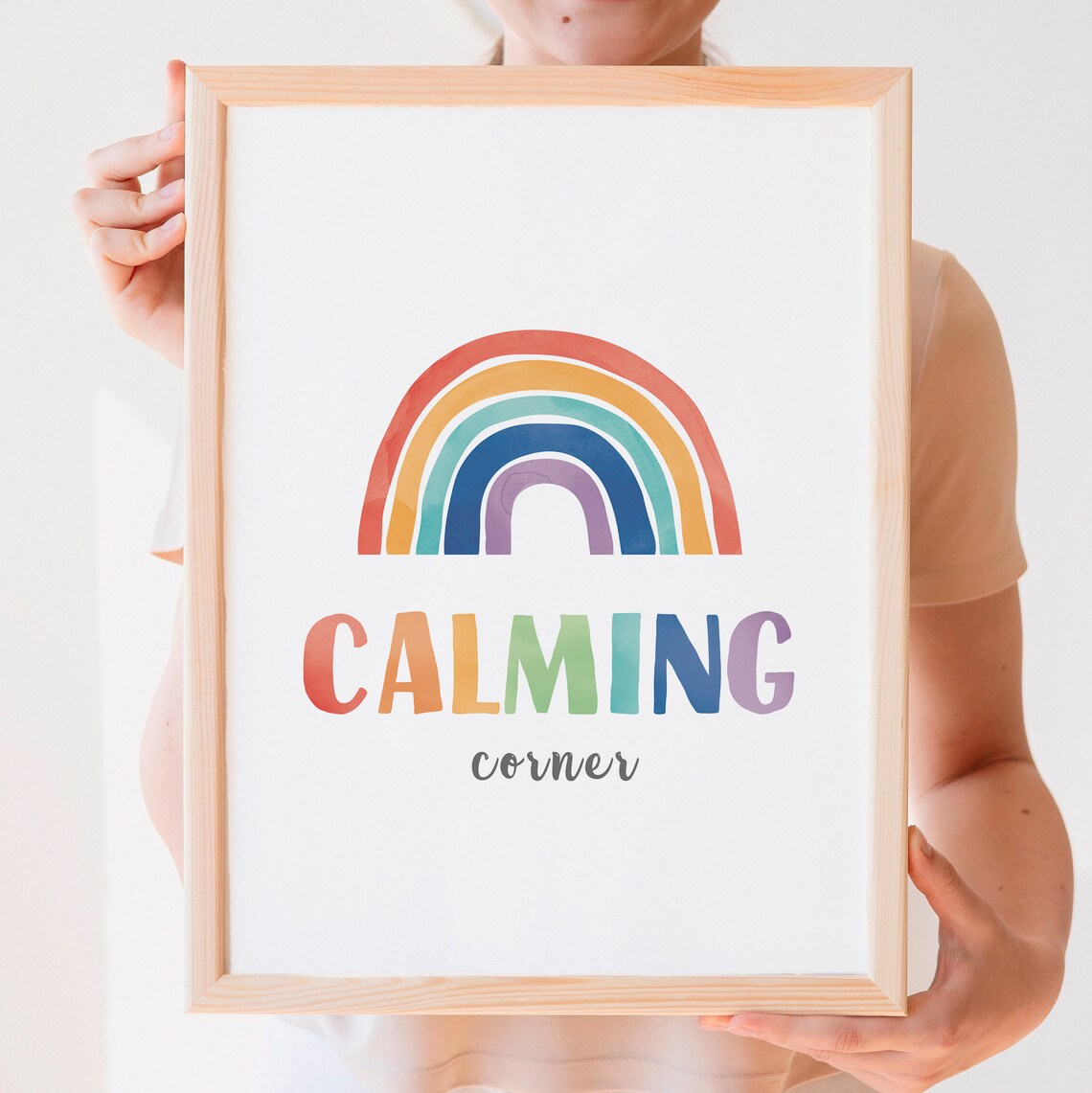 Calming Corner Poster, Rainbow Classroom Wall Art - Image 2