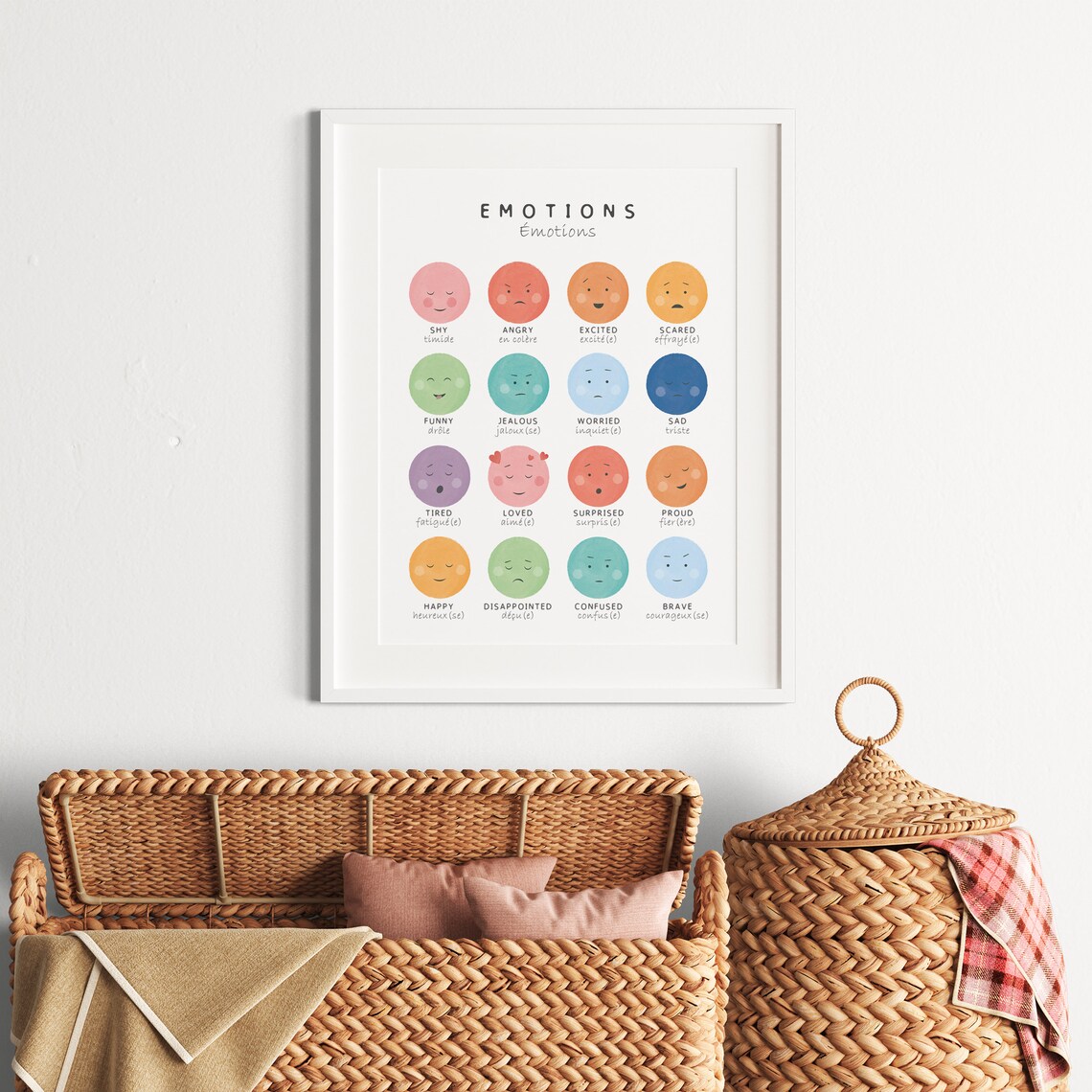 Bilingual French Educational Poster, Playroom Learning - Image 4