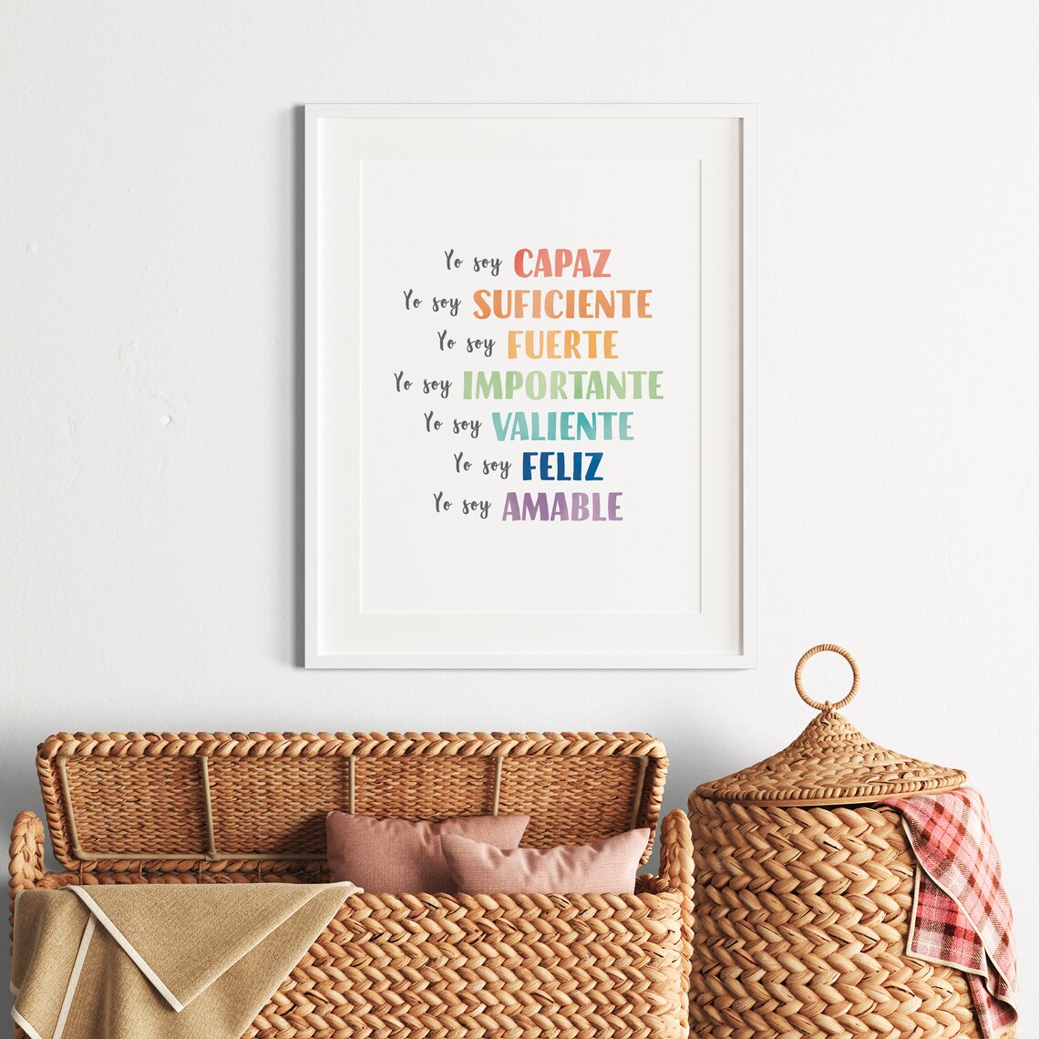 Kids Positive Affirmation Wall Art, Motivational Poster