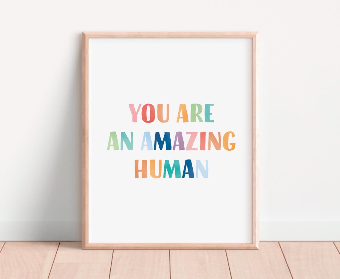 You Are an Amazing Human Rainbow Affirmation Wall Decor Poster - Image 3