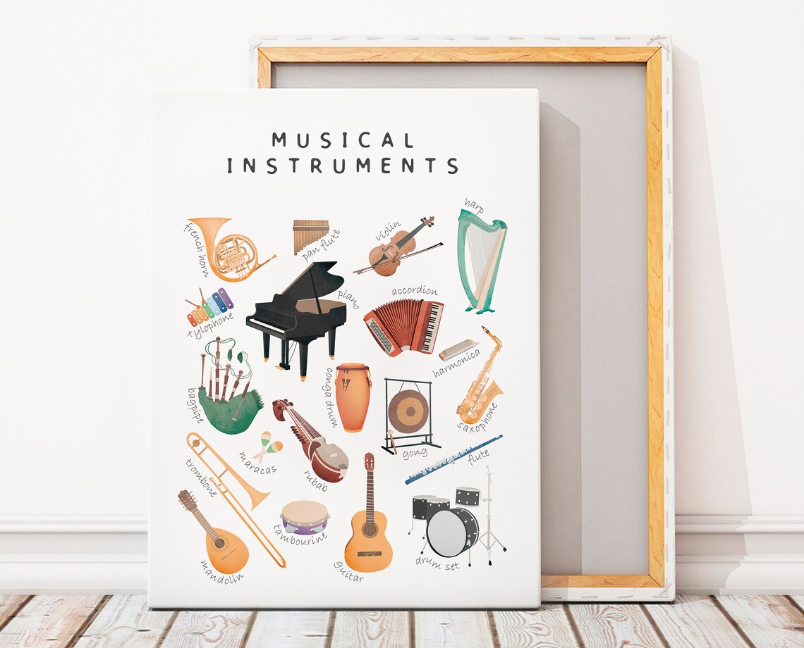 Musical Instruments Educational Poster, Rainbow Nursery - Image 4