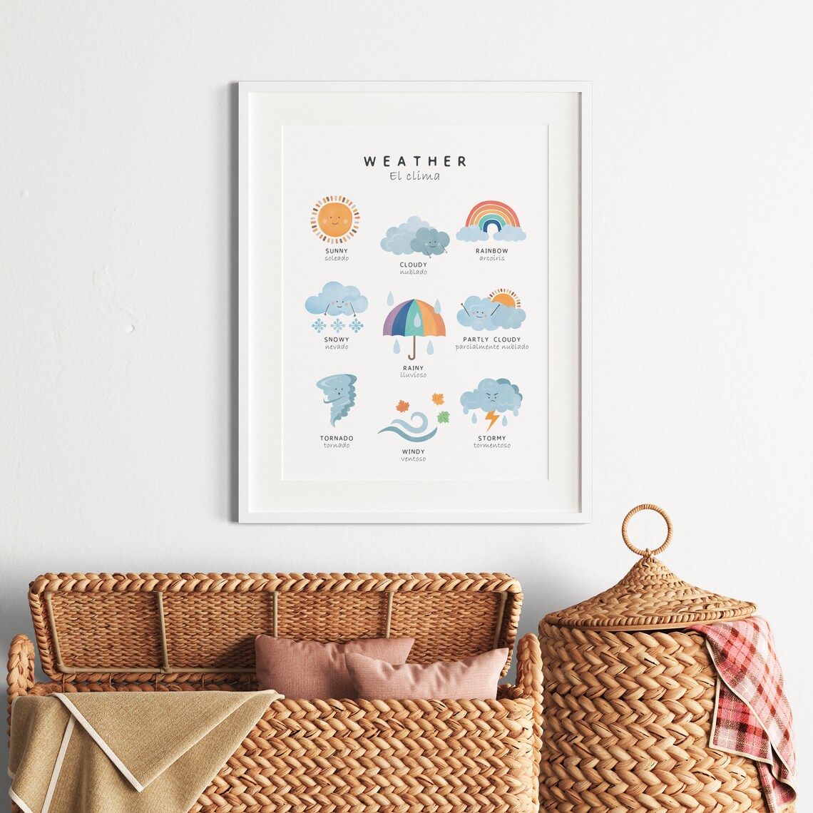 Bilingual Spanish Weather Educational Poster - Image 3