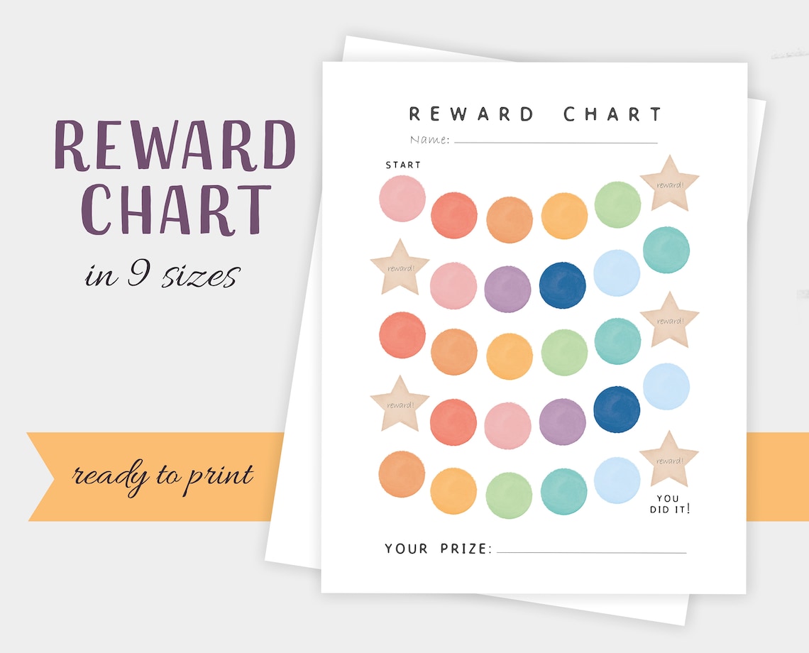 Rainbow Reward Chart, Toddler Routine Art Print - Image 4
