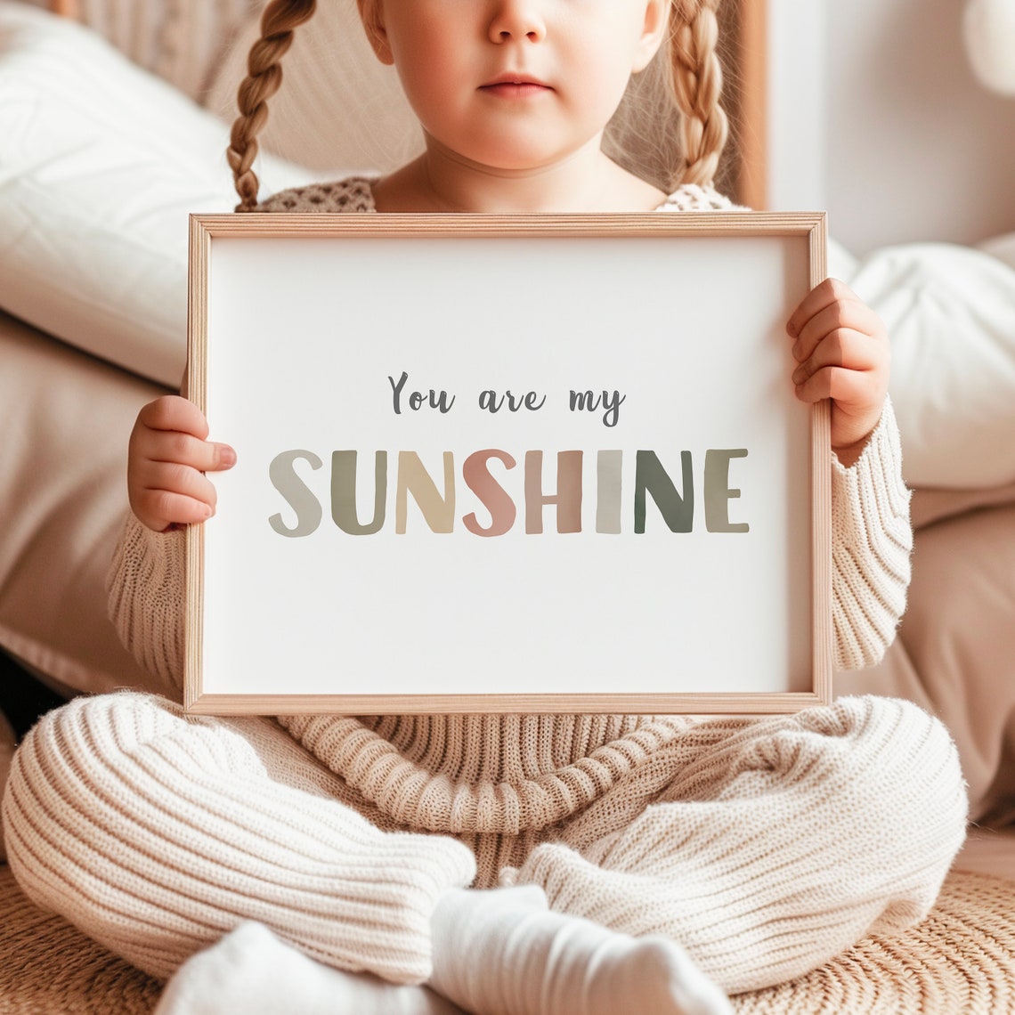You Are My Sunshine Multicolor Letter Nursery Affirmation Poster - Image 2