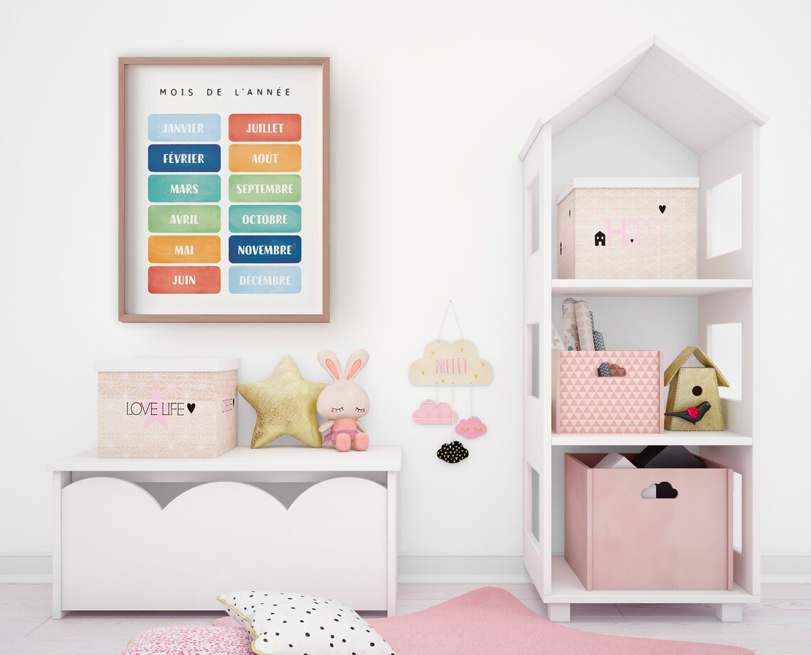 French Educational Months of the Year Poster Print - Image 3