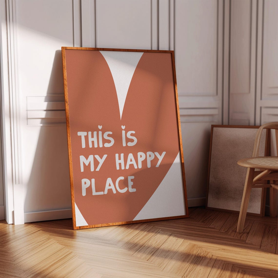 This Is My Happy Place Heart Typography Coquette Style Wall Art