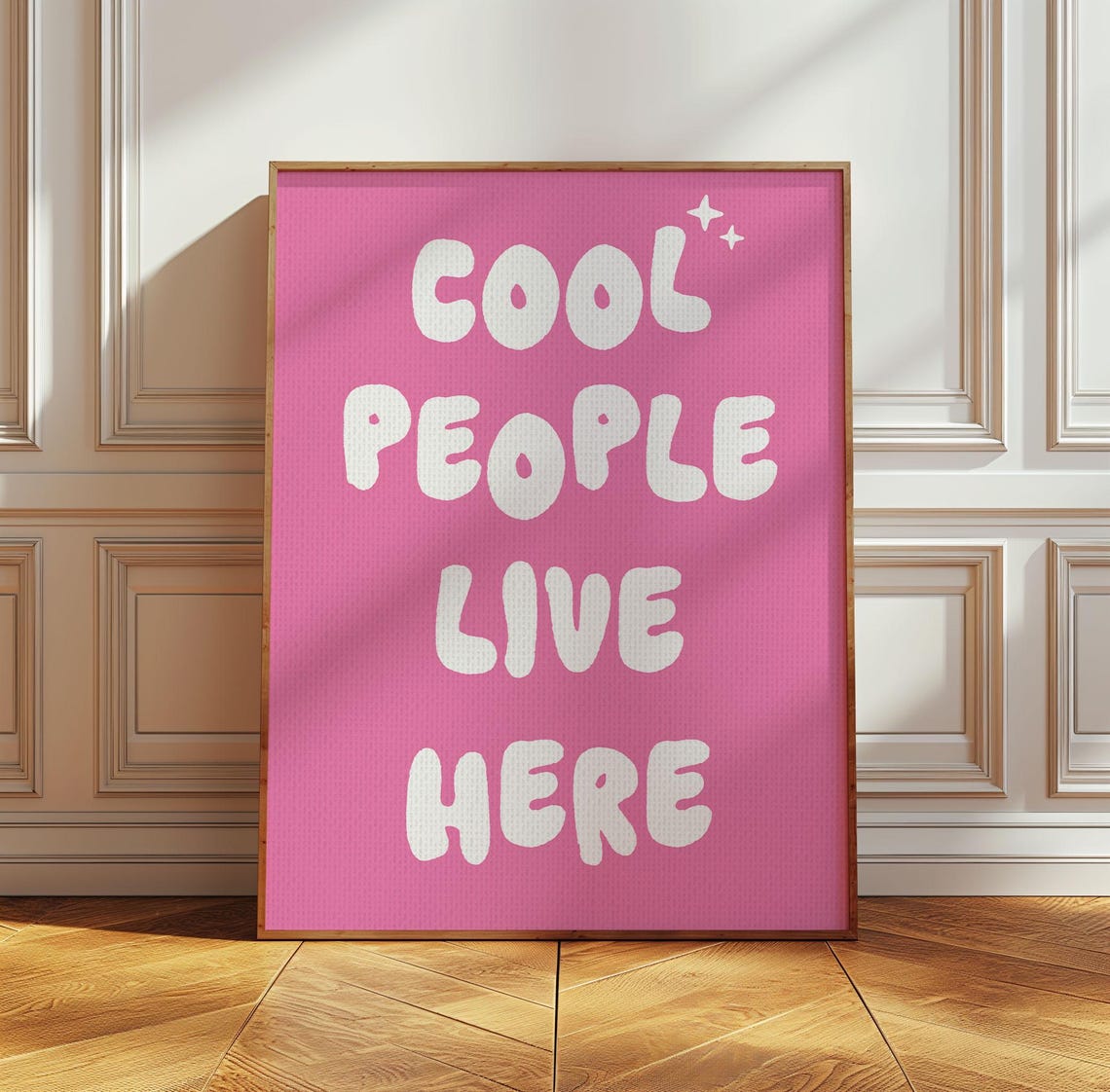 Cool People Live Here White Bubble Hot Pink Fun Entryway Poster - Image 3