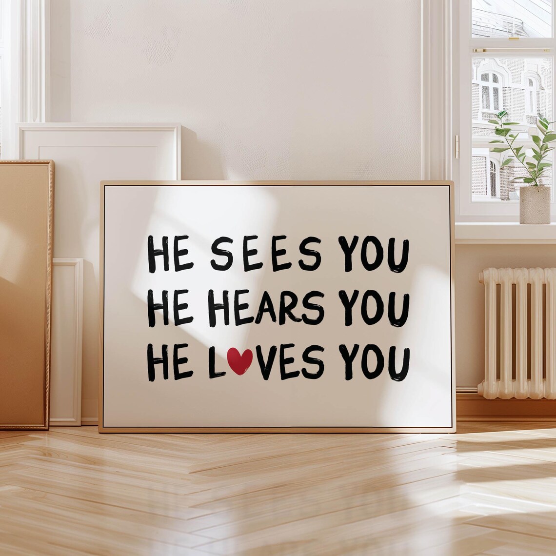 He Sees You He Loves You Faith Poster Christian Heart Encouragement