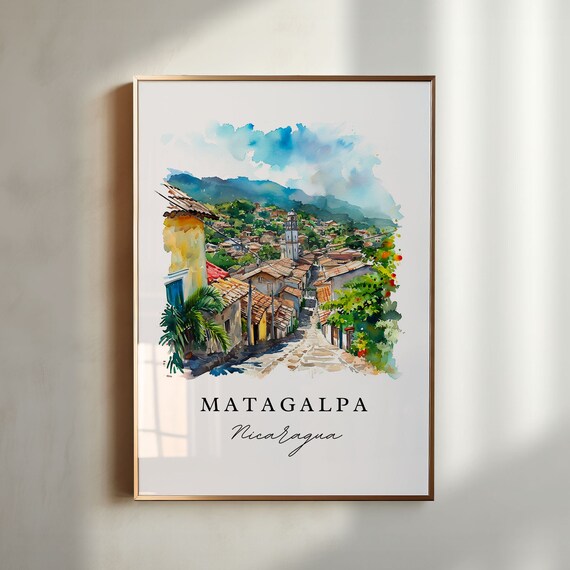 Matagalpa Nicaragua Wall Art Print Wedding Gift Birthday Present Custom Text Perfect